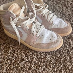 Women's Pink and White Sneakers